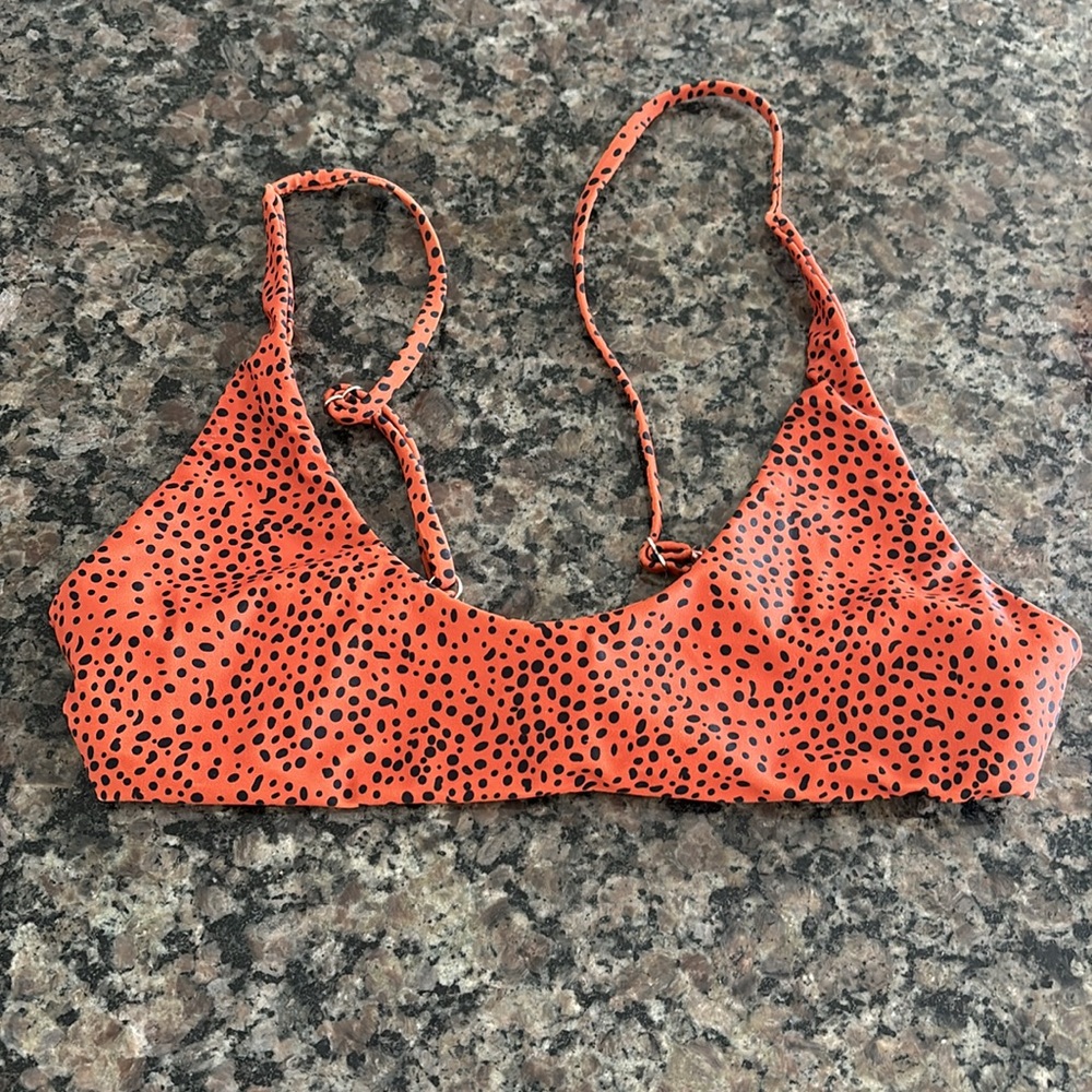 Zaful Orange and Black Polka Dot Top